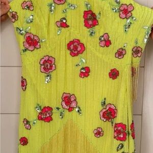 ASOS Lime Green Embroidered Dress